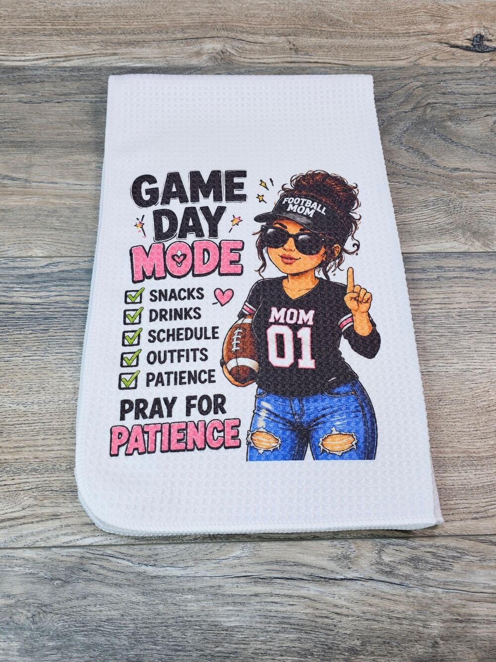 Football Mom Game Day Kitchen Towel Funny Sports Mom Gift Football Decor